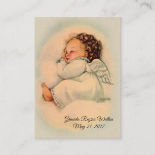 Carte sainte de souvenir baptismal d'ange de bébé