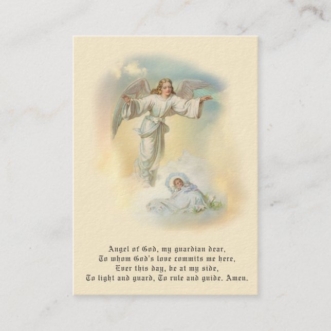 Carte sainte de souvenir de bébé de prière (Devant)