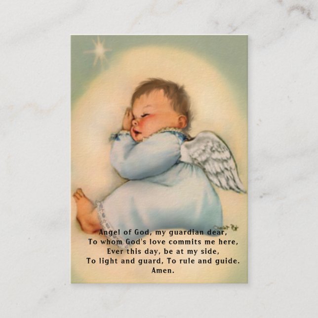 Carte sainte de souvenir de bébé de prière (Devant)