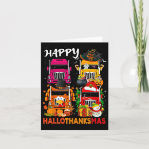 Carte Sainte dinde sorcière camions routiers joyeux Hall