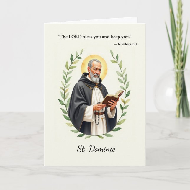 Carte Sainte Dominique - Écriture de la paix et des béné (Devant)