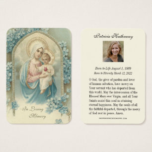 Carte Sainte du Mémorial funéraire catholique Vier