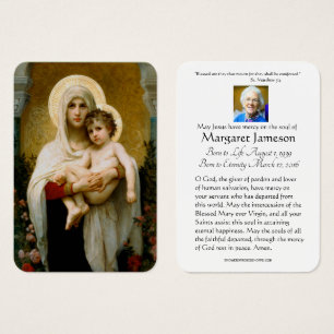 Carte Sainte du Mémorial funéraire catholique Vier