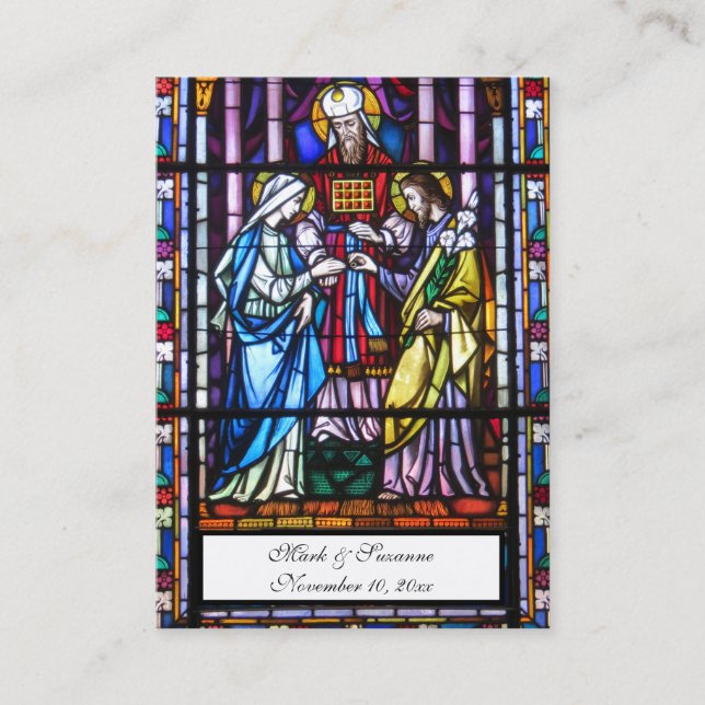 Carte Sainte en verre tendu Mariage catholique (Devant)