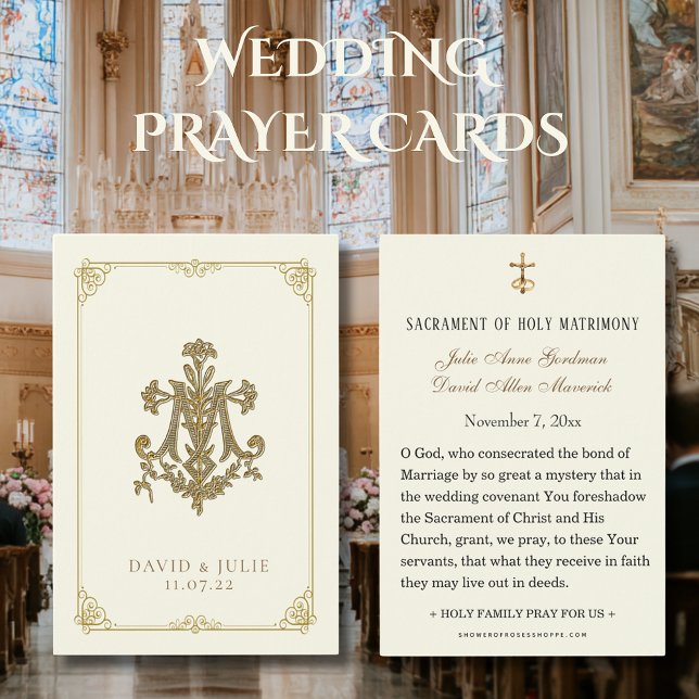 Carte sainte ivoire et or Mariage Marian Cross (Créateur téléchargé)