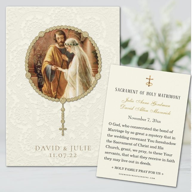 Carte sainte Mariage catholique traditionnelle (Créateur téléchargé)