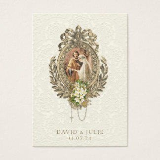 Carte Sainte Mariage Floral Catholique