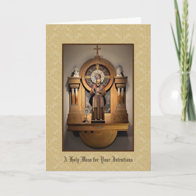 Carte Sainte Messe Offrant Saint Padre Pio (Devant)