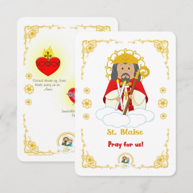 Carte Sainte St. Blaise (Devant / Derrière)