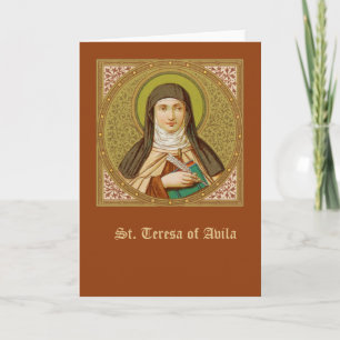 Carte Sainte Thérèse d'Avila (SNV27) Salutation blanche