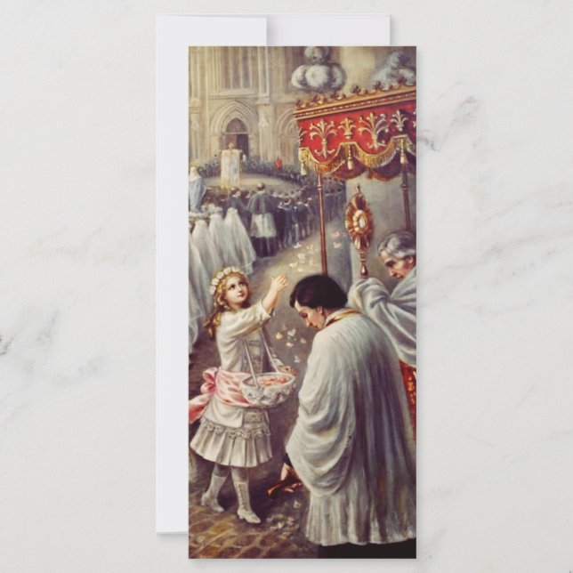 Carte Sainte Thérèse jette des fleurs au Saint Sacrement (Devant)