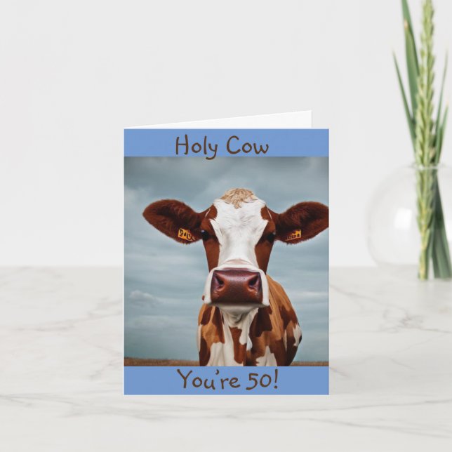 Carte Sainte vache Vous avez 50 ans (Devant)