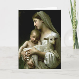 Carte Sainte Vierge Marie Agneau Jésus