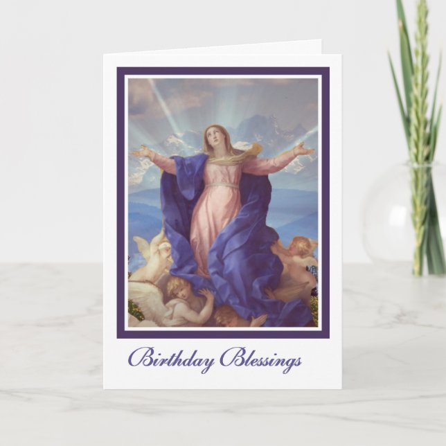Carte Sainte Vierge Marie Assomption Anniversaire Religi (Devant)