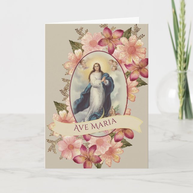 Carte Sainte Vierge Marie Ave Maria (Devant)