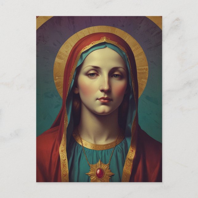 Carte Sainte Vierge Marie dévotionnelle catholique (Devant)
