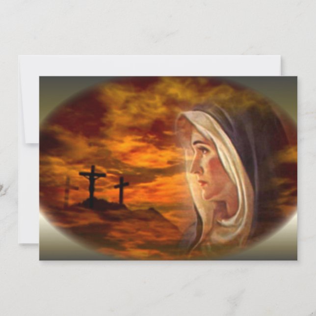 Carte Sainte Vierge Marie et les Trois Croix (Devant)