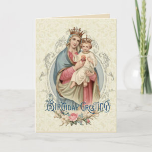 Carte Sainte Vierge Marie Jésus Anniversaire