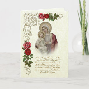 Carte Sainte Vierge Marie Jésus Salut Marie