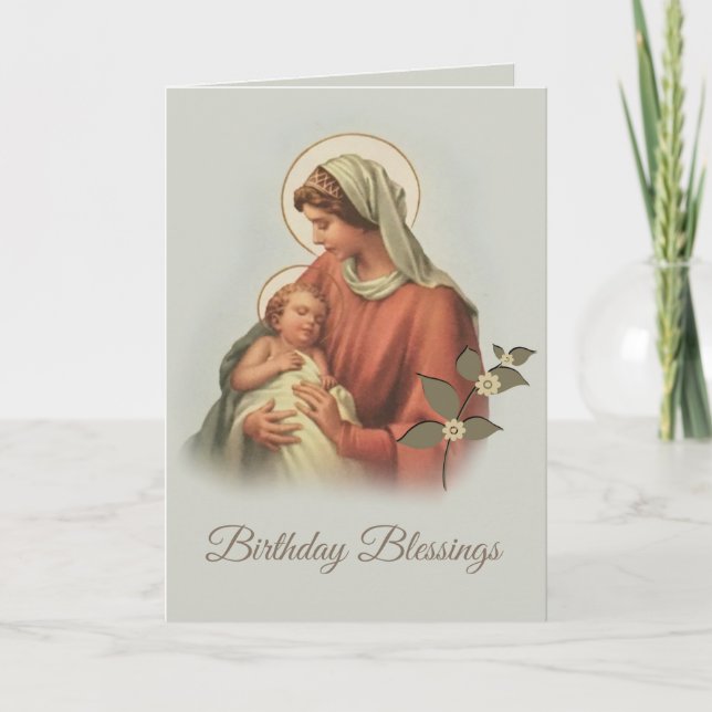 Carte Sainte Vierge Marie Mère Bébé Jésus (Devant)