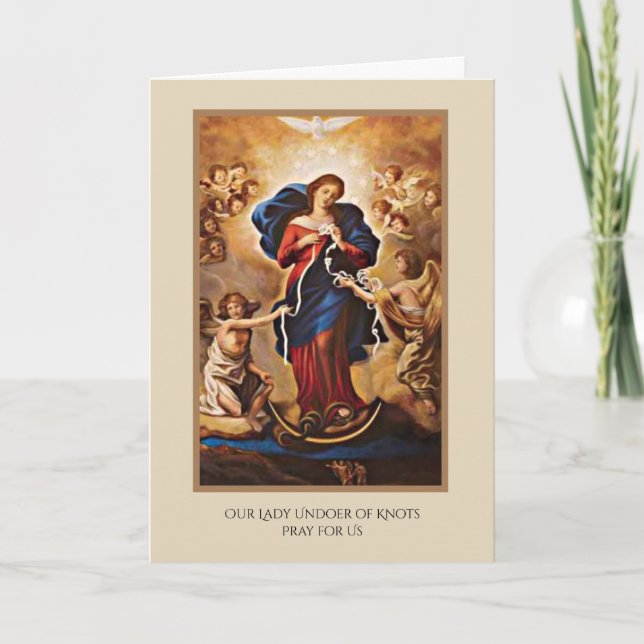 Carte Sainte Vierge Marie Notre-Dame Désemparée de noeud (Devant)