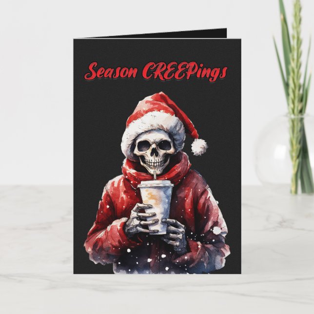 Carte Saison Creeping Squelette de Noël (Devant)