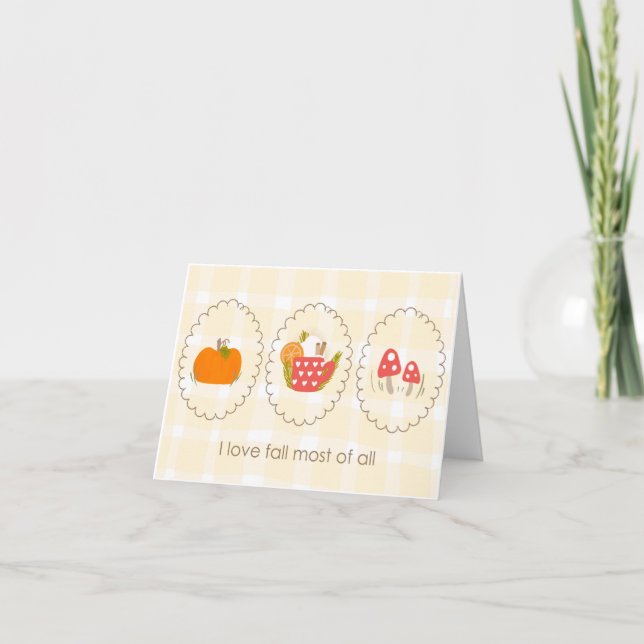 Carte Saison de récolte d'automne Cosy Citrouille de vac (Devant)