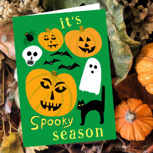 Carte Saison éffrayante Citrouilles Ghost Bat HAPPY HALL