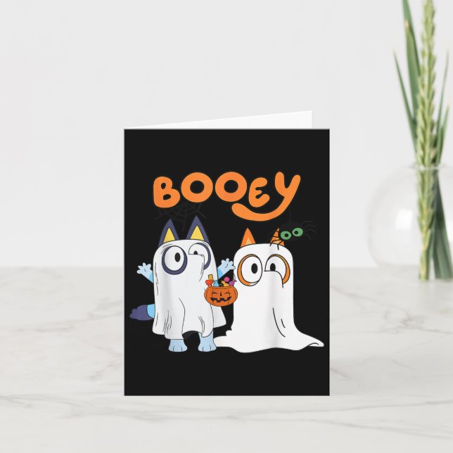 Carte Saison éffrayante Funny Ghost Booey Halloween pour (Devant)