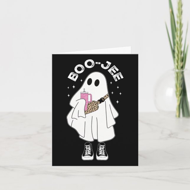 Carte Saison éffrayante mignonne Fantôme Halloween Costu (Devant)
