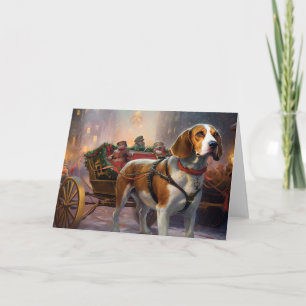 Carte Saison festive de Noël beagle