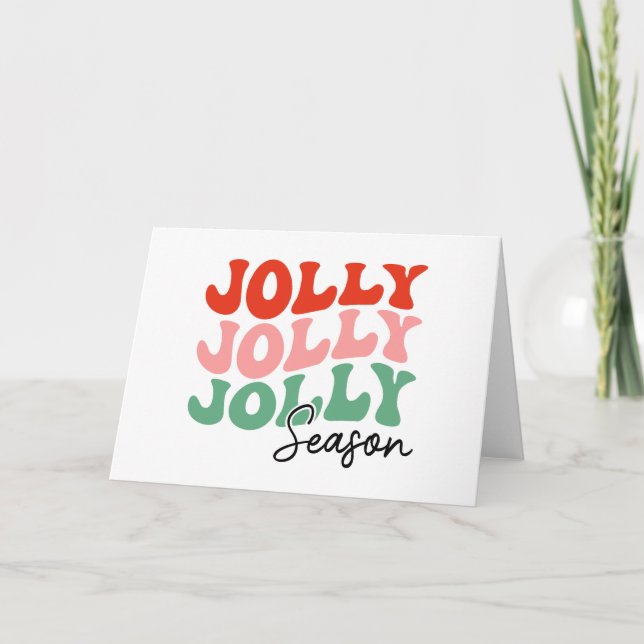 Carte Saison Joyeuse Joyeuse Joyeuse  Typographie rétro  (Devant)