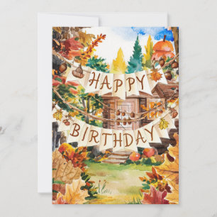 Carte Saison Magique Pastel Automne automne Bonne Annive