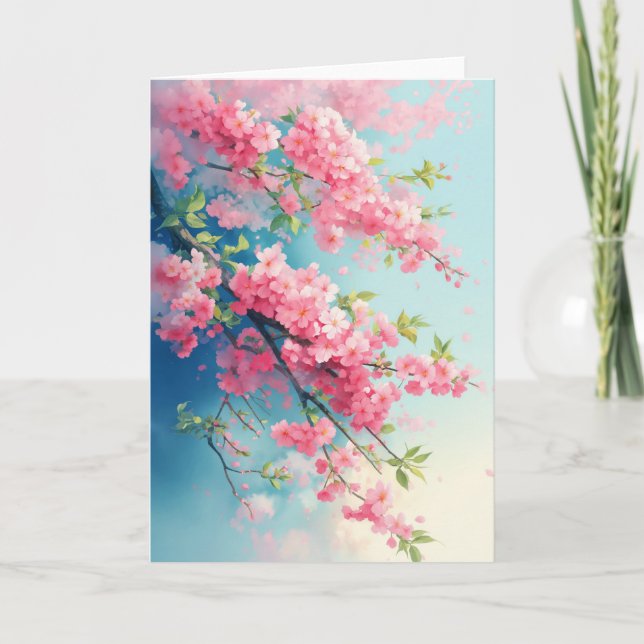 Carte Sakura Blush du printemps (Devant)