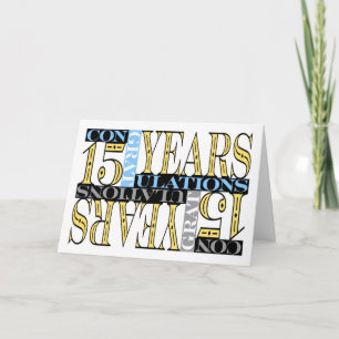 Carte Salaire 15e anniversaire Félicitations Mosaic