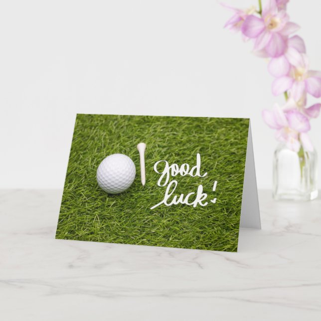 Carte Salaire de golf balle de golf bonne chance écritur (Orchidée)