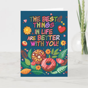 Carte Salle de classe Saint-Valentin Boho Donuts et fleu