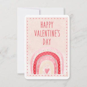 Carte Salle de classe Valentines Enfants Rose Rainbow He
