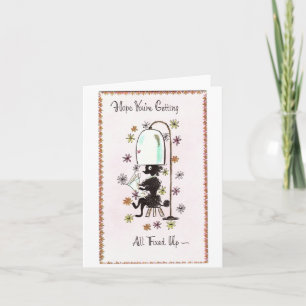 Carte Salon de beauté vintage Poodle Guérissez vite