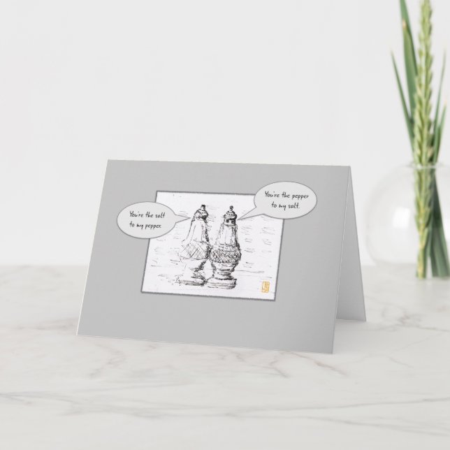 Carte Salt & Pepper on Gray Flirty Romantic (Devant)