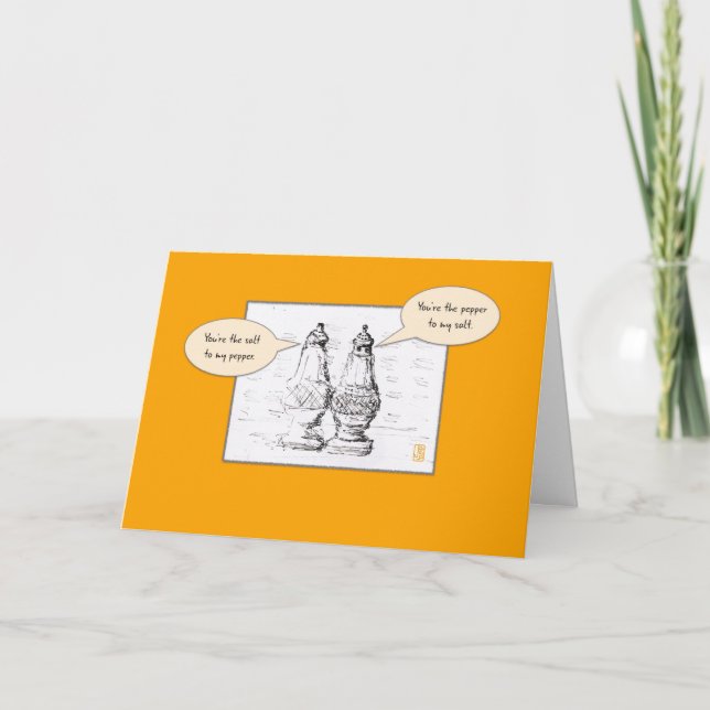 Carte Salt & Pepper on Orange Flirty Romantic (Devant)