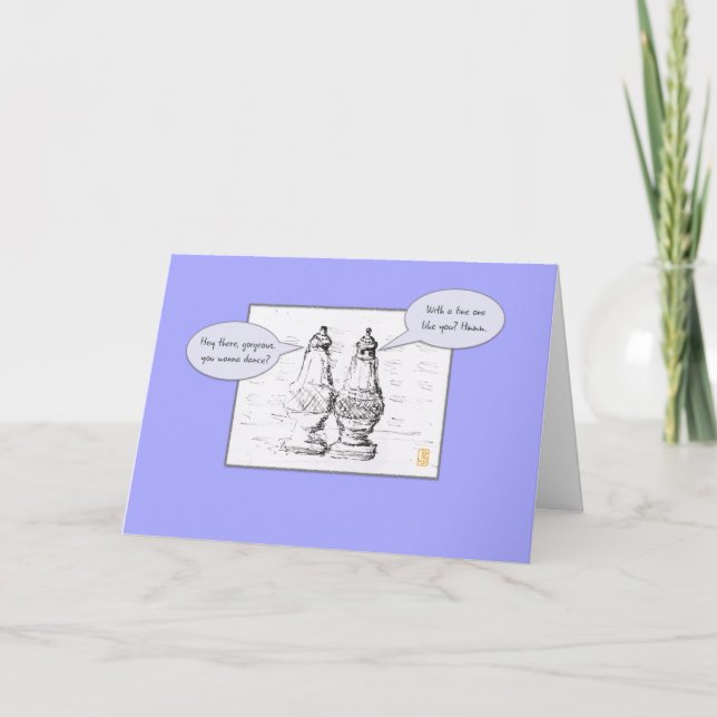 Carte Salt & Pepper on Periwinkle Flirty Romantic (Devant)