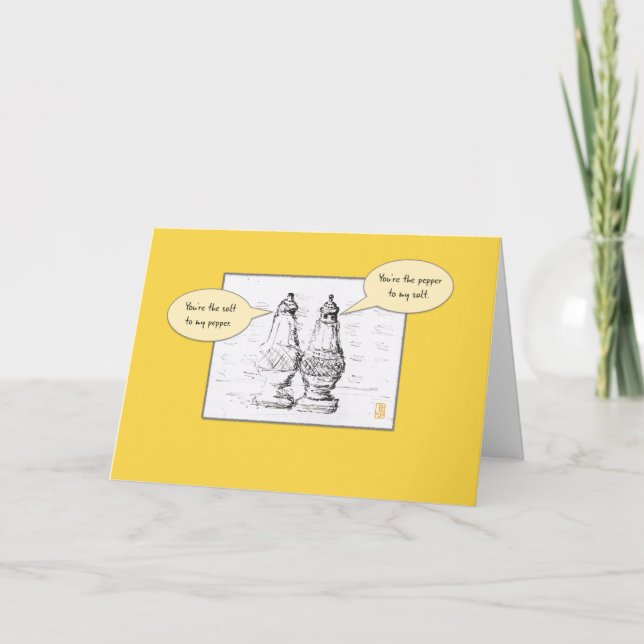 Carte Salt & Pepper on Yellow Flirty Romantic (Devant)