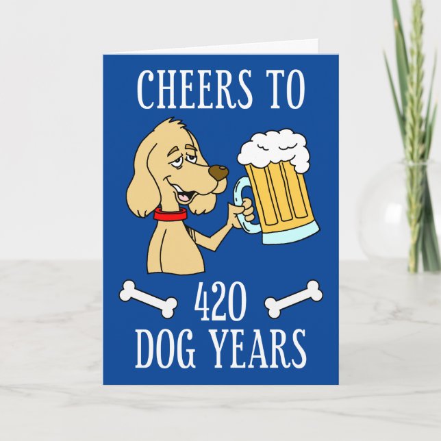 Carte Salue À 420 Chien Années Dessin De Bière Chien Car (Devant)