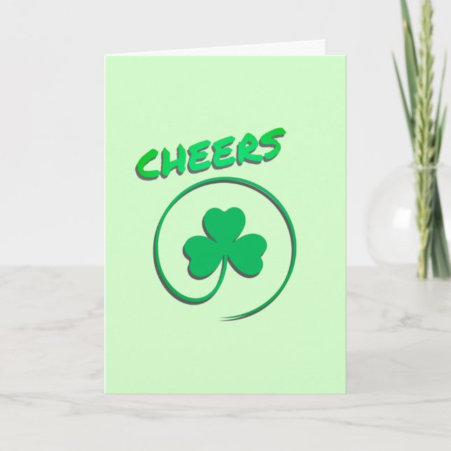 Carte Salue Clover Shamrock tout fin blanc (Devant)
