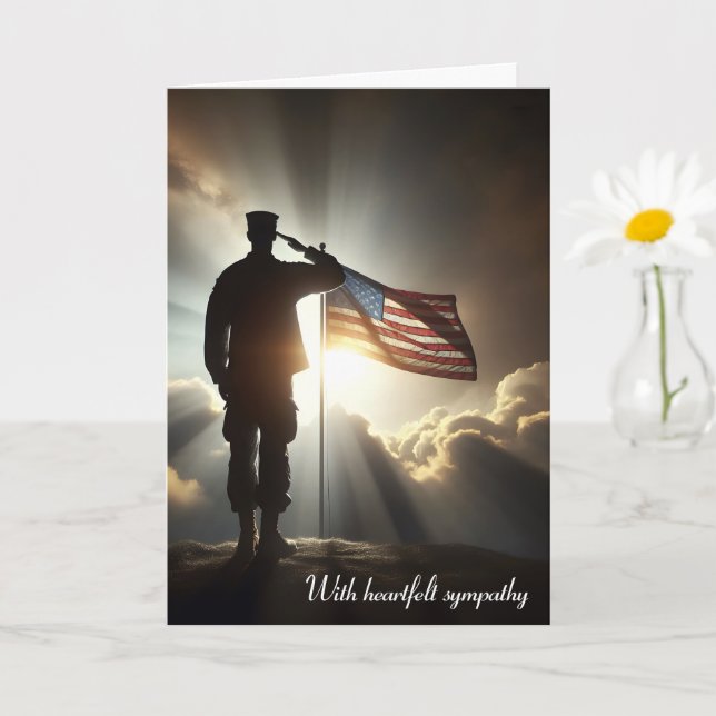 Carte Saluer Le Soldat Américain Pour Sa Sympathie (Petite plante)