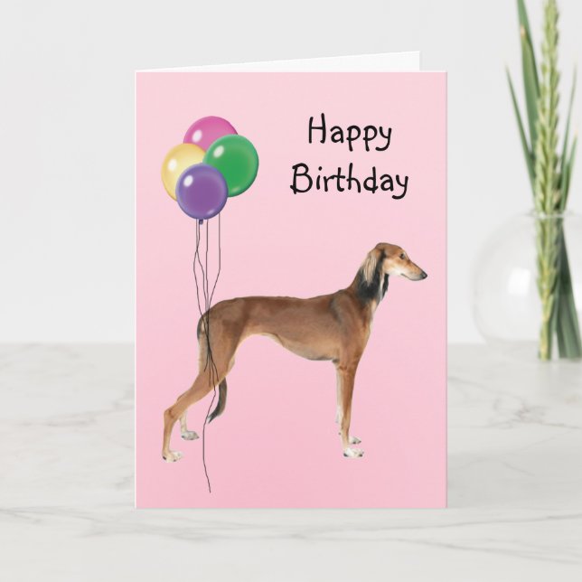 Carte Saluki, Ballons d'anniversaire (Devant)