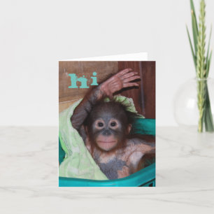 Carte Salut Bébé doux Orangutan