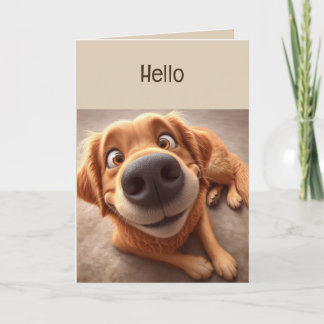 Carte Salut Bonjour Pensée pour toi Amusant Chien Drôle 