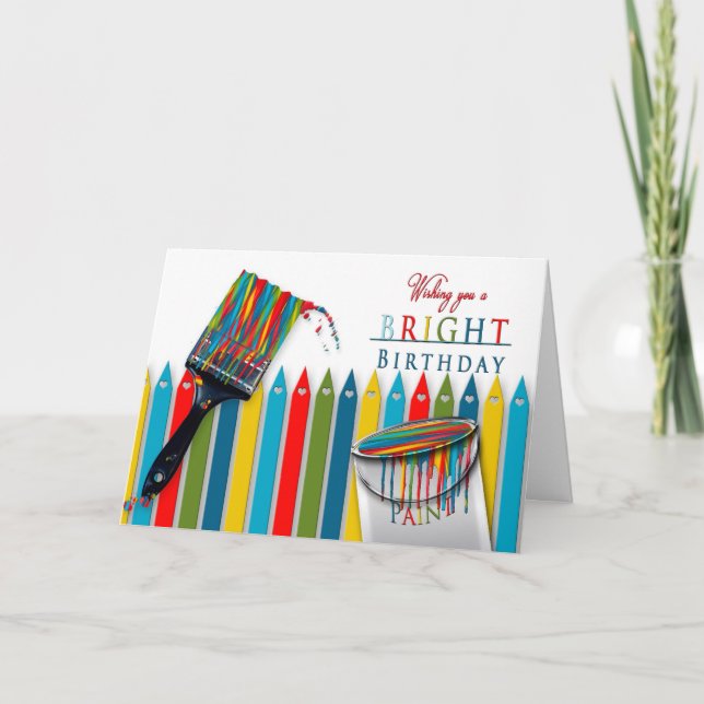 Carte SALUT D'ANNIVERSAIRE - LUMINEUX - CONCEPT/Pinceau (Devant)